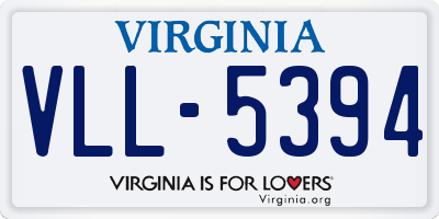 VA license plate VLL5394