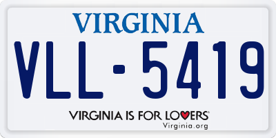 VA license plate VLL5419