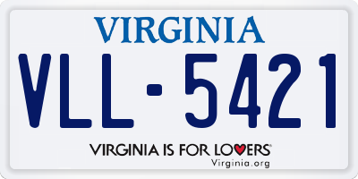 VA license plate VLL5421