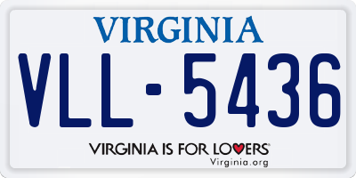 VA license plate VLL5436