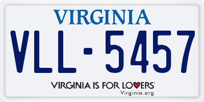 VA license plate VLL5457