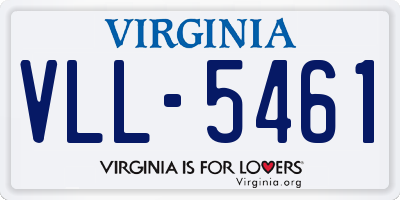 VA license plate VLL5461