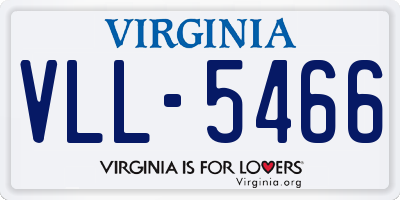 VA license plate VLL5466