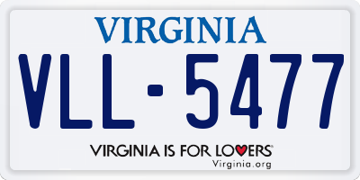 VA license plate VLL5477