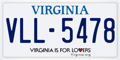 VA license plate VLL5478