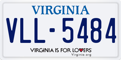 VA license plate VLL5484