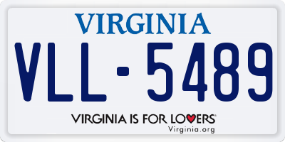 VA license plate VLL5489