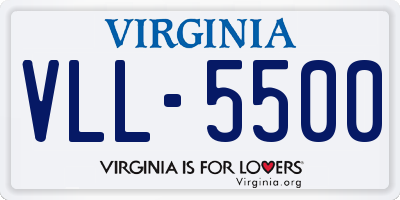 VA license plate VLL5500