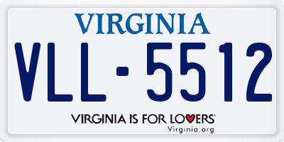 VA license plate VLL5512