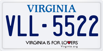 VA license plate VLL5522