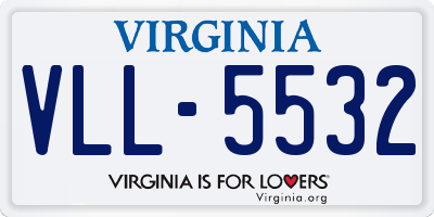 VA license plate VLL5532