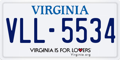 VA license plate VLL5534