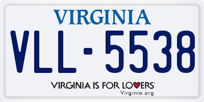 VA license plate VLL5538