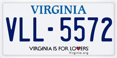 VA license plate VLL5572