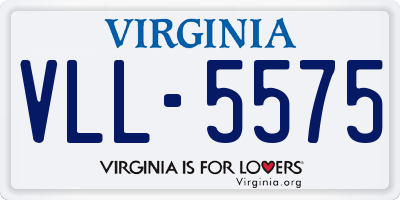 VA license plate VLL5575