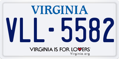 VA license plate VLL5582