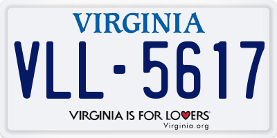 VA license plate VLL5617