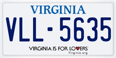 VA license plate VLL5635