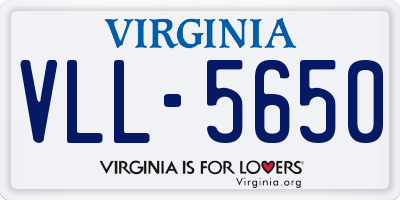 VA license plate VLL5650