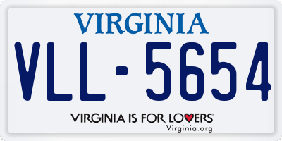 VA license plate VLL5654