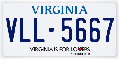 VA license plate VLL5667