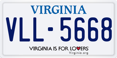 VA license plate VLL5668