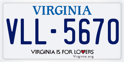 VA license plate VLL5670