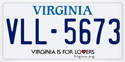 VA license plate VLL5673