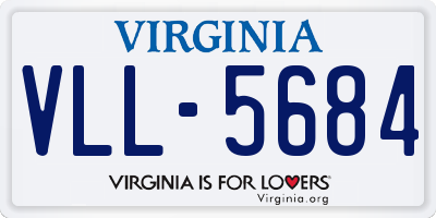 VA license plate VLL5684