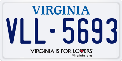 VA license plate VLL5693