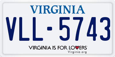 VA license plate VLL5743