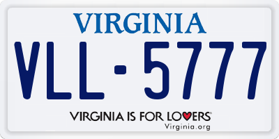 VA license plate VLL5777