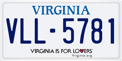 VA license plate VLL5781