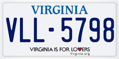 VA license plate VLL5798