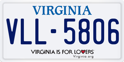 VA license plate VLL5806