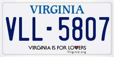 VA license plate VLL5807