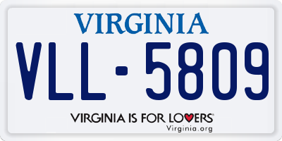 VA license plate VLL5809