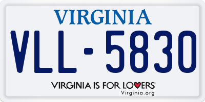 VA license plate VLL5830