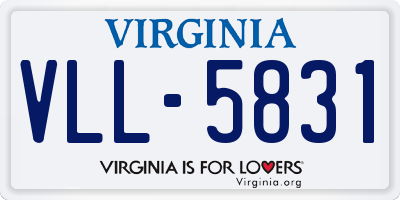 VA license plate VLL5831