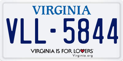 VA license plate VLL5844