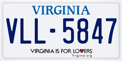 VA license plate VLL5847