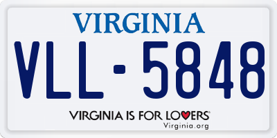 VA license plate VLL5848