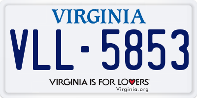 VA license plate VLL5853