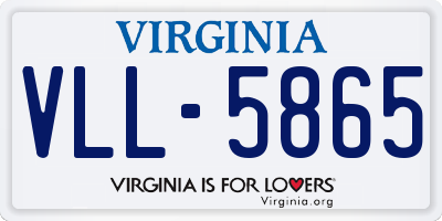 VA license plate VLL5865