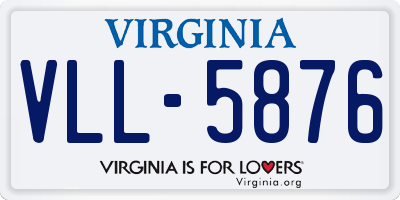 VA license plate VLL5876