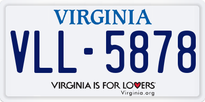 VA license plate VLL5878