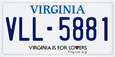 VA license plate VLL5881