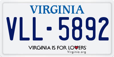 VA license plate VLL5892