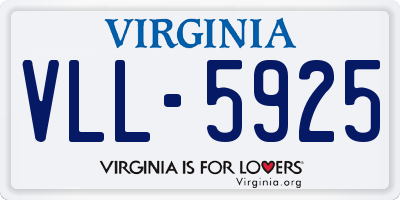 VA license plate VLL5925