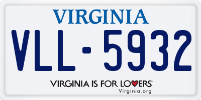 VA license plate VLL5932